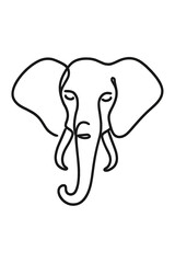 Minimalist Elephant Line Art Illustration