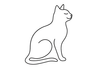 Sleek Cat Line Drawing for Minimalist Design
