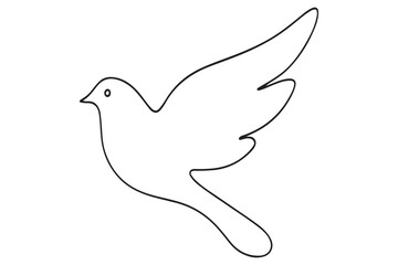 Fototapeta premium Simple sketch of a bird in flight with elegant wing shapes