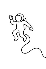 Minimalist Astronaut Line Art Illustration