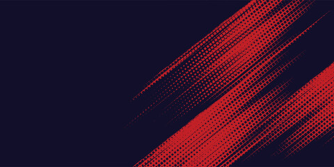 Halftone dots red and blue color pattern gradient grunge texture background. Dot pop art comic sport style arts background modern grunge red and black