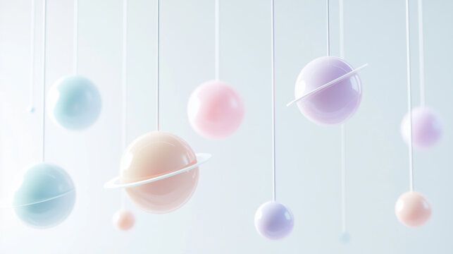 A bright celebration background featuring a colourful group of Easter eggs and vibrant party balloons on a light blue backdrop for a fun holiday illustration