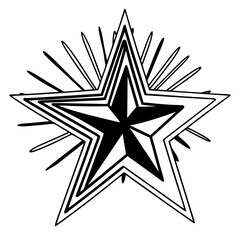 black and white star