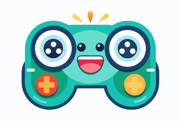 joyful game controller play button eyes