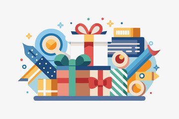 overloaded gift wrapping ribbons station