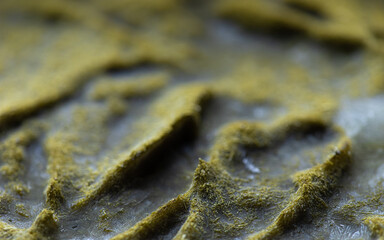 Cooked and high-speed-blended white mustard greens frozen for storage. It can be an ingredient of...
