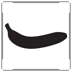 Banana Silhouette Icon – Black Banana Vector Isolated on White Background – Minimal Fruit Illustration for Logo, Sticker, Clipart, Healthy Food Design, Print or App