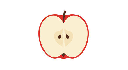Fototapeta premium Cross-section of red apple on white background with transparent space
