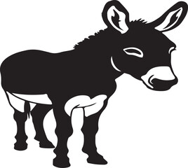 Big black donkey sketch drawing, hand-drawn animal art, monochrome donkey illustration, black ink donkey fill, rustic farm animal sketch, unique artistic donkey design for Adobe Stock buyers