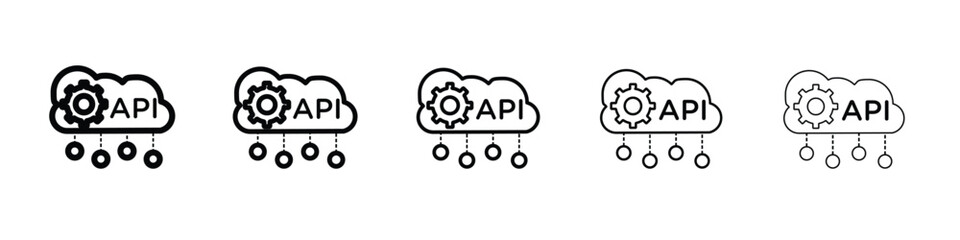 API icon Symbol concept for web design.simple line vector icon. logo illustration.
