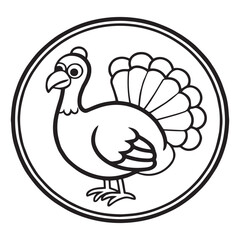 Turkey silhouette vector illustration logo sticker