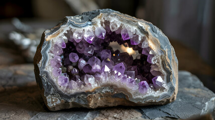 Amethyst geode crystal stone purple mineral gemstone healing chakra energy spiritual decor home display specimen