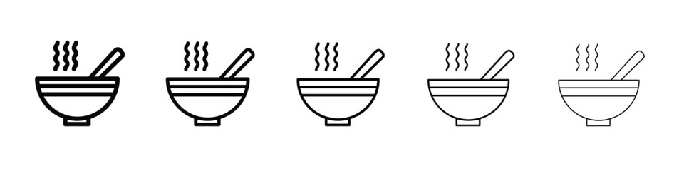 Bowl of soup icon Symbol concept for web design.simple line vector icon. logo illustration.