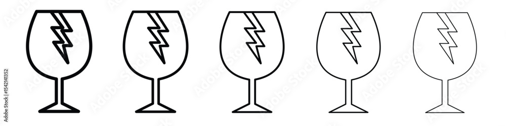 Wall mural box fragile icon symbol concept for web design.simple line vector icon. logo illustration.