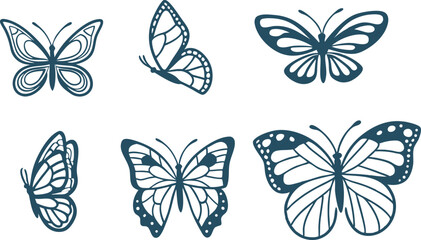 Butterfly Clipart Set for Nature Designs. Colorful Butterfly Clipart Set for Print. Creative Butterfly Clipart for Crafts and Art. Butterfly Clipart Collection for Designers. Elegant Butterfly Clipart