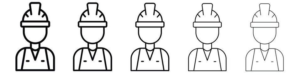 Builder icon Symbol concept for web design.simple line vector icon. logo illustration.