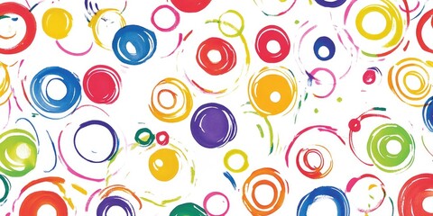 Fototapeta premium Abstract pattern of vibrant circles on a white background