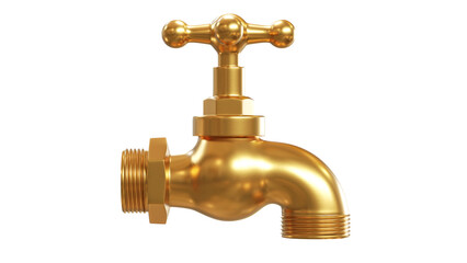 gold water tap 3D rendering