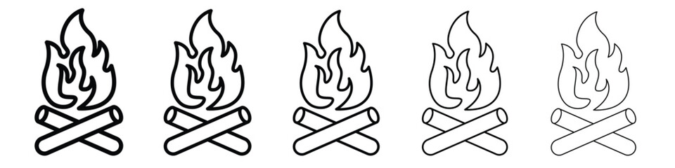 Campfire icon Symbol concept for web design.simple line vector icon. logo illustration.