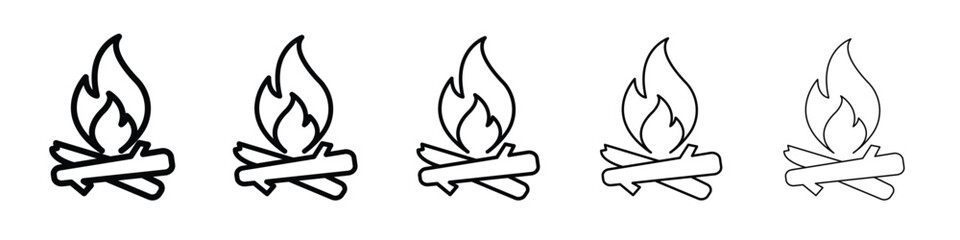 Campfire icon Symbol concept for web design.simple line vector icon. logo illustration.