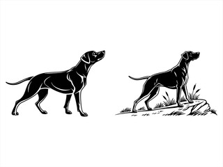 dog sihouette black vector bundle