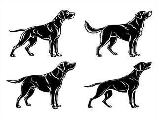 dog sihouette black vector bundle