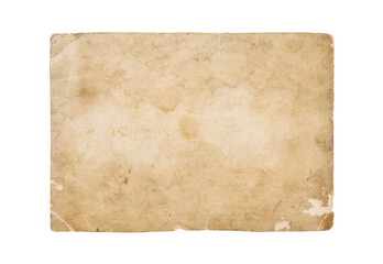 Old paper sheet texture background isolated on white background with clipping path. Element for design.