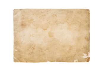 Old paper sheet texture background isolated on white background with clipping path. Element for design.