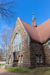 Fototapeta premium Exterior of a church in Primorsk on a summer day
