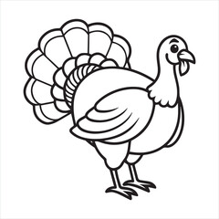 Fototapeta premium Turkey silhouette vector illustration logo sticker