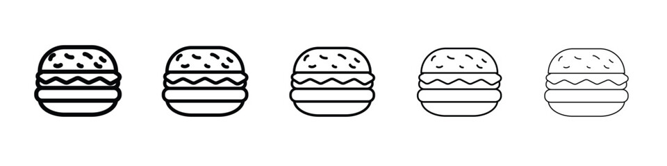 Cheese burger icon Symbol concept for web design.simple line vector icon. logo illustration.