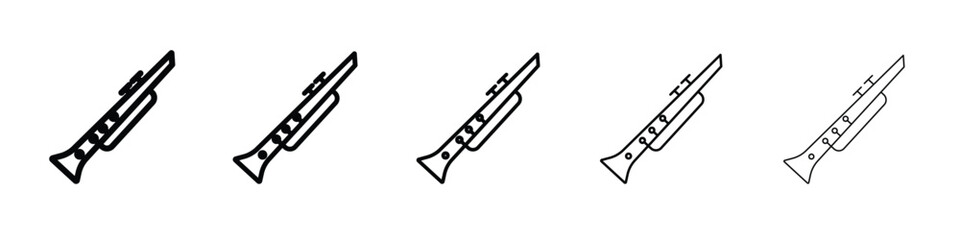 Clarinet icon Symbol concept for web design.simple line vector icon. logo illustration.