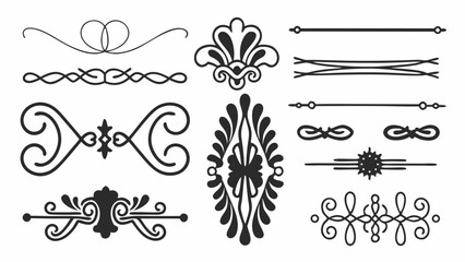 vintage calligraphic and ornamental vector decorations, perfect for wedding cards, invitation designs, and elegant frames.
