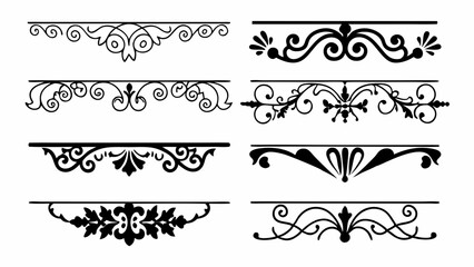 vintage calligraphic and ornamental vector decorations, perfect for wedding cards, invitation designs, and elegant frames.