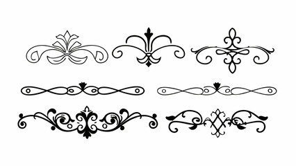 vintage calligraphic and ornamental vector decorations, perfect for wedding cards, invitation designs, and elegant frames.