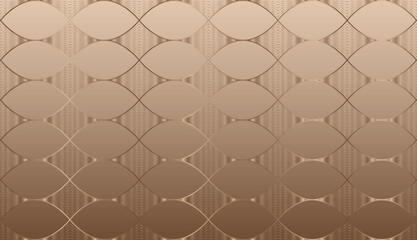 Abstract golden line wave seamless pattern, glowing curve dynamic banner vector illustration design on brown background.