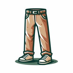 Cartoonstyle image of pants with a belt and shoes