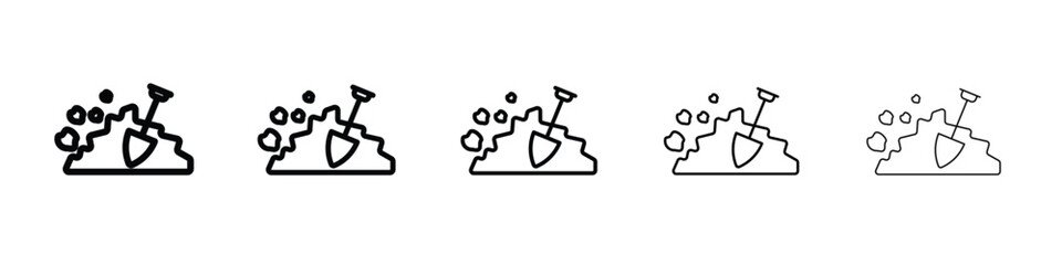 Digging icon Symbol concept for web design.simple line vector icon. logo illustration.