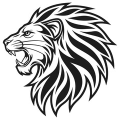 Fototapeta premium Roaring Lion Head Vector Logo Fierce Lion Mascot Illustration