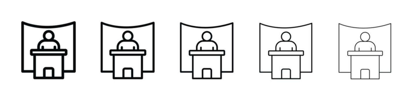 Exhibitor icon Symbol concept for web design.simple line vector icon. logo illustration.