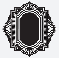 Obraz premium frame border art vintage deco style silhouette vector art illustration