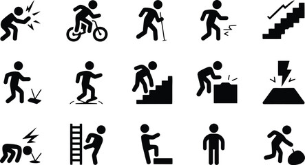 Workplace Hazard and Safety Pictogram Vector Set
