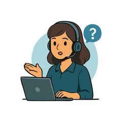 Customer support young female worker smiling headset online service communication agent providing chat help hotline call center professional support team and remote digital assistance for clients
