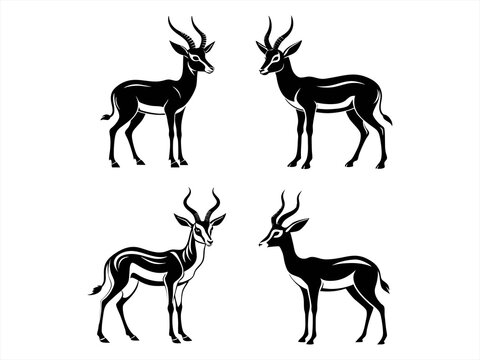 springbok sihouette black vector bundle