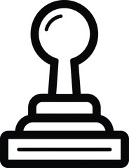 Black Outline Icon Depicting a Gear Stick, Automotive Transmission Control Interface Style