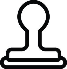 Black Outline Icon Illustration of a Rubber Stamp on White Background