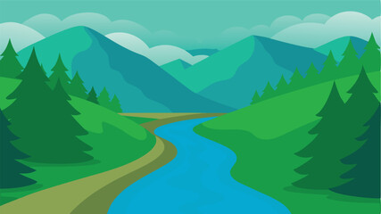 Fototapeta premium mountain landscape with blue sky