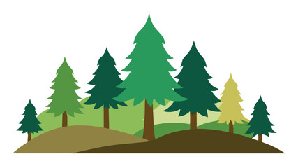 Obraz premium set of fir trees vector