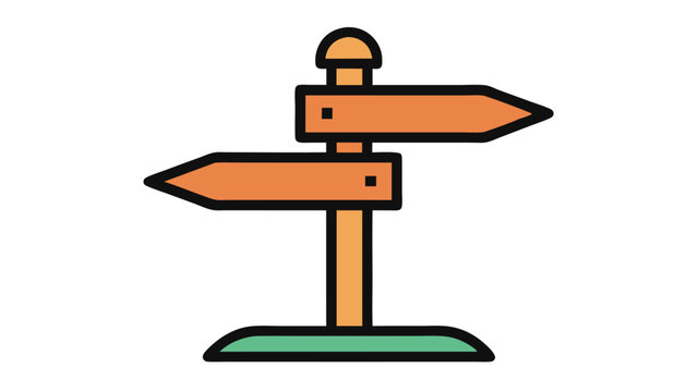  icon sign panada arah doodle style