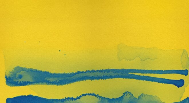 Abstract Blue and Yellow Watercolor Painting A Modern Art Piece